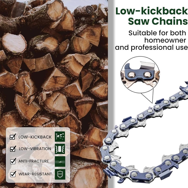Wangenbro New 10 Inch Chainsaw Chain 3/8"LP Pitch .043" Gauge 40 Drive Links, 10 Inch Replacement Chain for EGO PSA1020, RYOBI P2502, Worx WG322 WG323, Makita XCU06, Milwaukee M18, BLACK+DECKER & More - R40 - Image 4